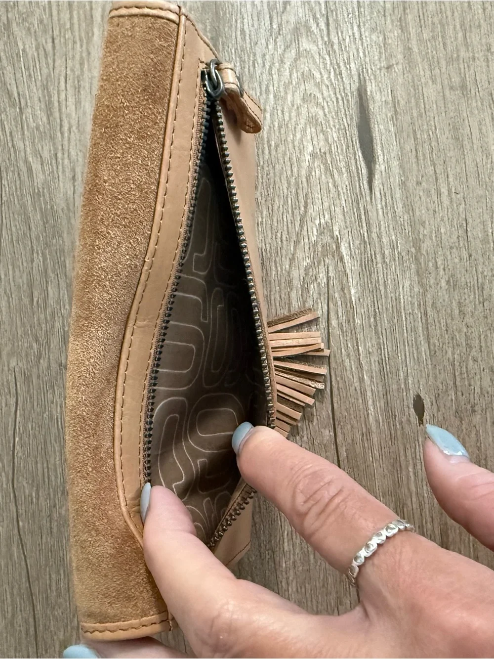 Spikes & Sparrow Tan Leather Tassel Wallet, NWT